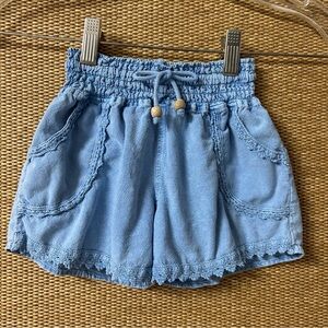 Seaspice Resort Wear Shorts Girls 8 Blue Peruvian Cotton